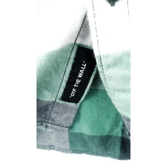 VANS Men's XL Plaid Button-Down Long Sleeve Shirt Tailored Fit Cotton Green - Picture 5 of 11